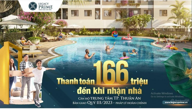 CĂN HỘ LEGACY KÊNH ĐẦU TƯ AN TOÀN VỚI 1,8 TỶ CĂN 2PN. TRẢ TRC 166TR (15%) ĐẾN KHI NHẬN NHÀ